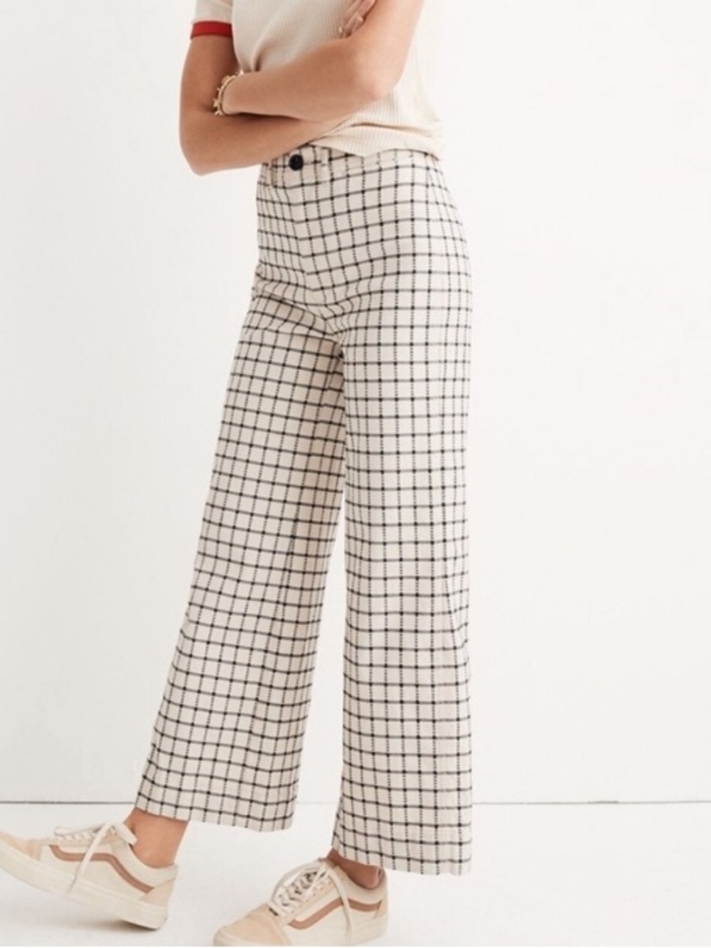 Madewell Slim Emmett Wide Leg Pants in Windowpane